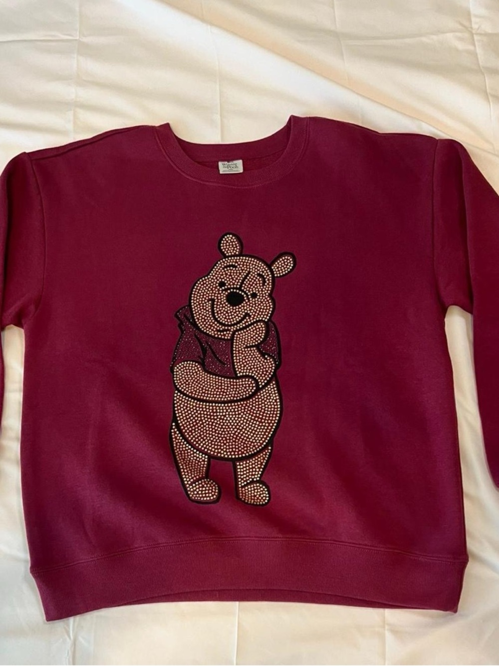 Oversized burgundy/maroon Disneys Winnie the the Pooh crewneck